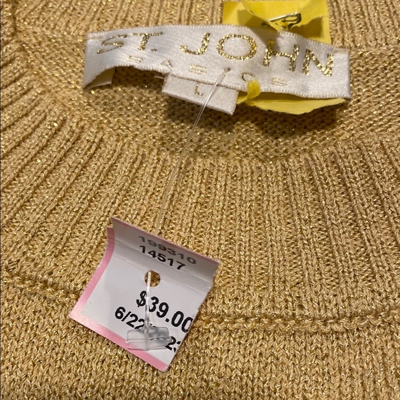 St. John Gold Crew Neck New Years Eve Sweater - Picture 3 of 6